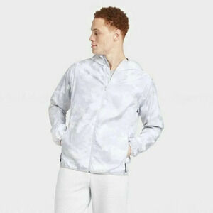 All In Motion Gray Camo Windbreaker Jacket Size Large